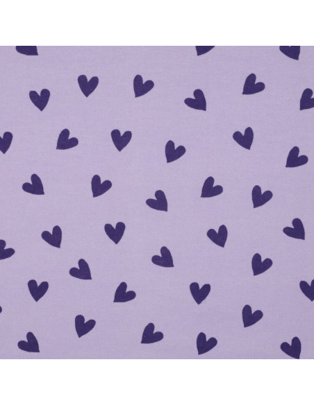 Lavender flannel fabric - Fig hearts