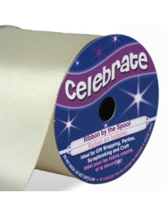 Celebrate ivory satin ribbon - 50 mm x 4 meters