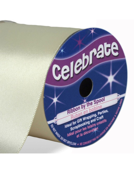 Celebrate ivory satin ribbon - 50 mm x 4 meters