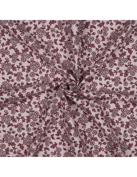 Floral flannel fabric - Pink