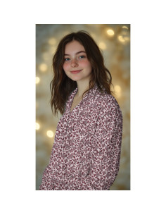 Floral flannel fabric - Pink 2