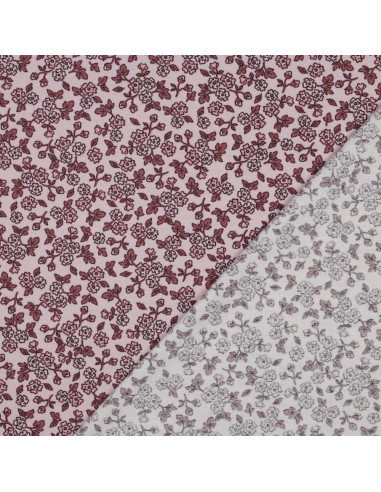 Floral flannel fabric - Pink