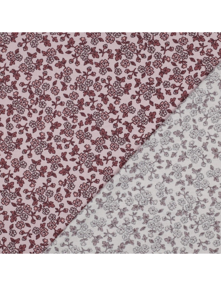 Floral flannel fabric - Pink
