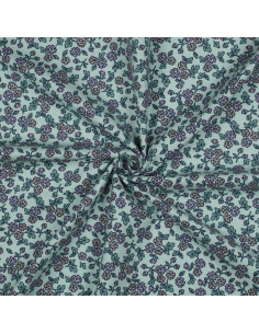 Floral flannel fabric - Mint