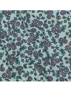 Floral flannel fabric - Mint 2