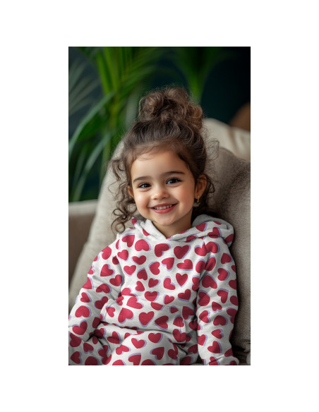 Heart sweatshirt fabric - Heather gray