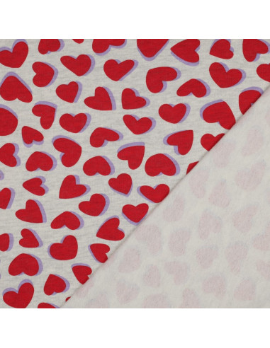 Heart sweatshirt fabric - Heather gray