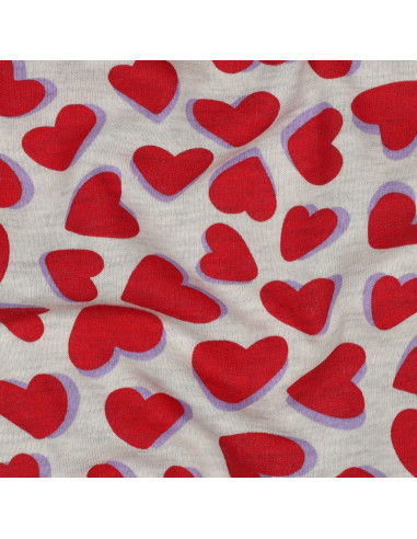 Heart sweatshirt fabric - Heather gray