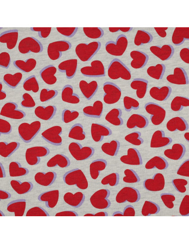 Heart sweatshirt fabric - Heather gray
