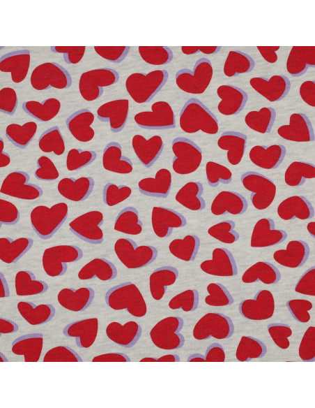 Heart sweatshirt fabric - Heather gray