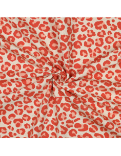 Leopard Sweat Fabric - Orange