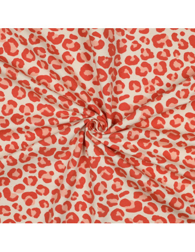 Leopard Sweat Fabric - Orange