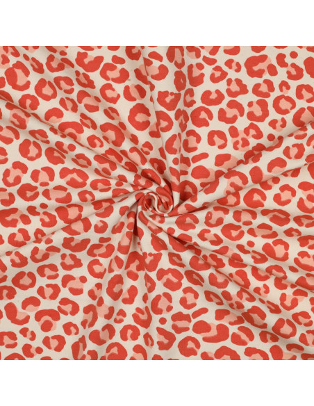 Leopard Sweat Fabric - Orange