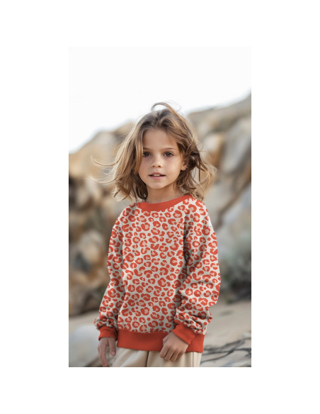 Leopard Sweat Fabric - Orange