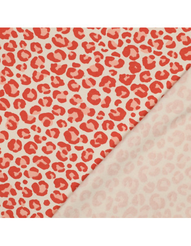 Leopard Sweat Fabric - Orange