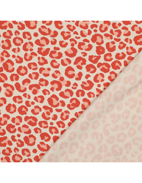 Leopard Sweat Fabric - Orange