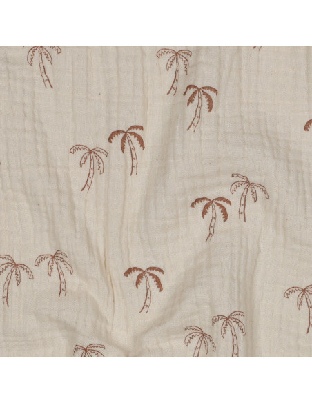 Double gauze fabric printed - Palm tree on natural background