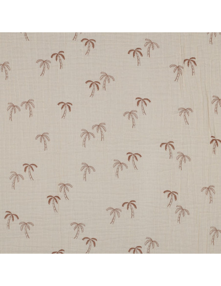 Double gauze fabric printed - Palm tree on natural background