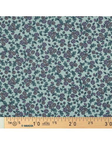 Floral flannel fabric - Mint
