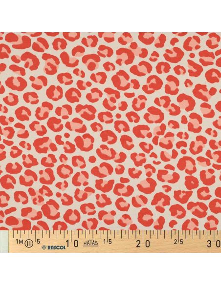 Leopard Sweat Fabric - Orange