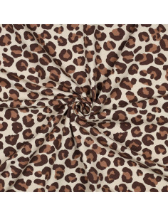 Leopard Sweat Fabric - Brown
