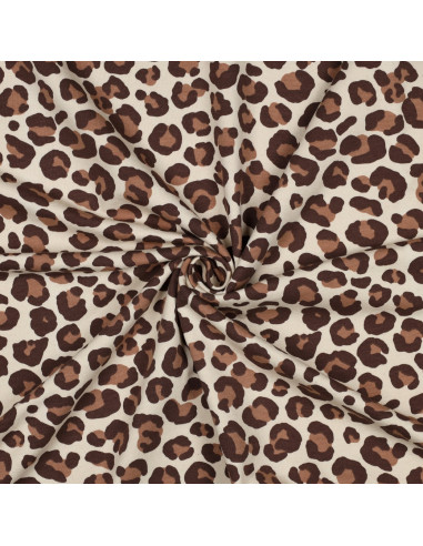 Leopard Sweat Fabric - Brown