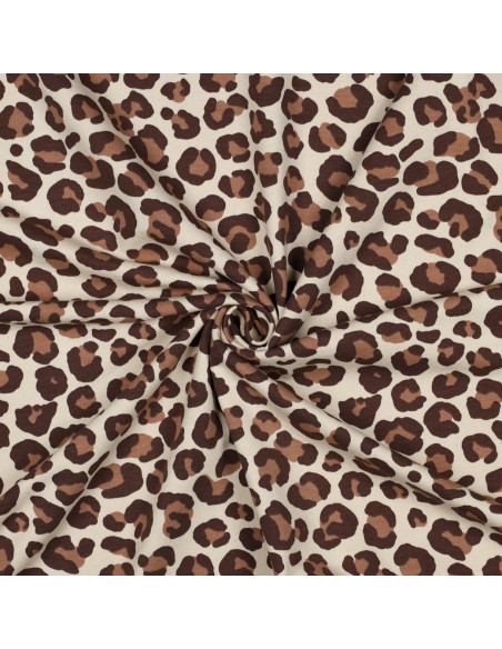 Leopard Sweat Fabric - Brown