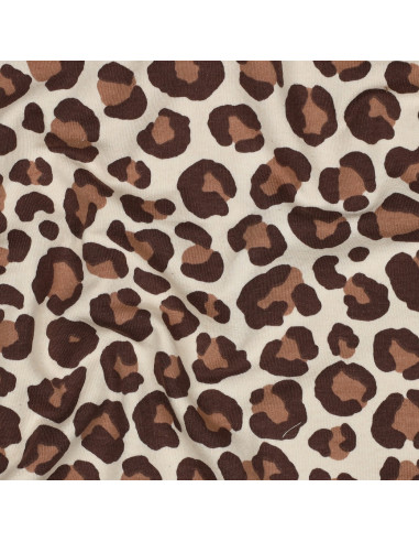 Leopard Sweat Fabric - Brown