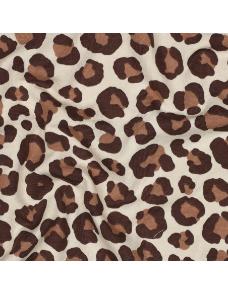 Leopard Sweat Fabric - Brown