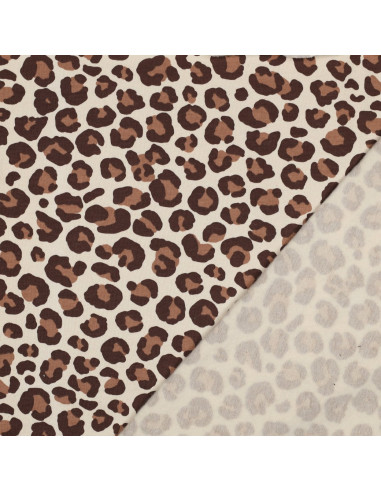 Leopard Sweat Fabric - Brown