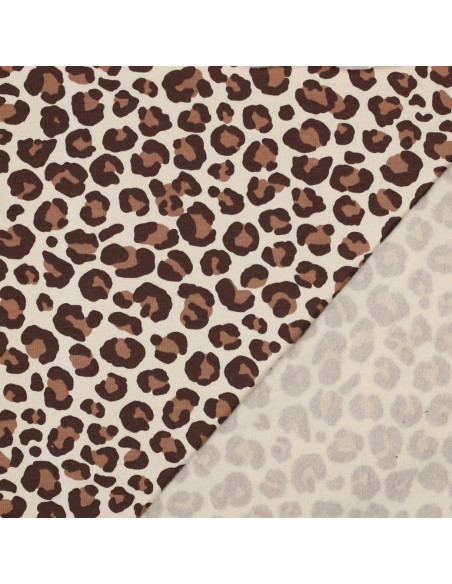 Leopard Sweat Fabric - Brown