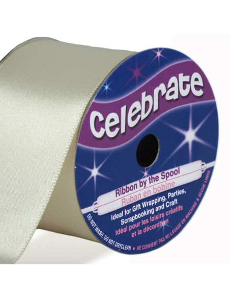 Celebrate ivory satin ribbon - 38 mm x 4 meters