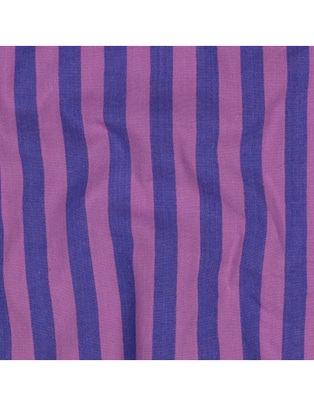 Cotton poplin fabric - Wide stripes - Fig and purple