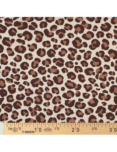 Leopard Sweat Fabric - Brown
