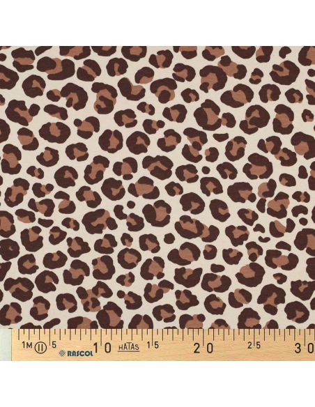 Leopard Sweat Fabric - Brown