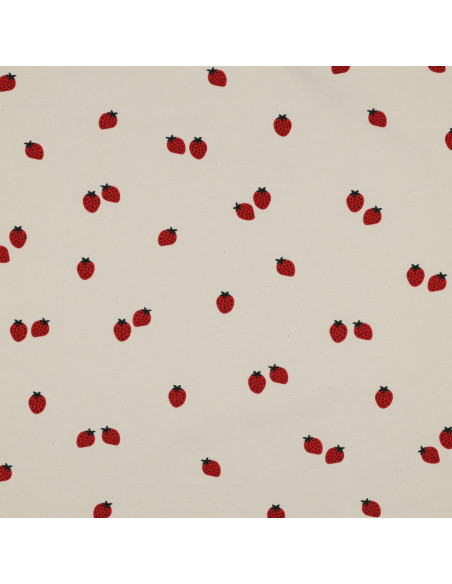 Jersey fabric Strawberries - Natural background