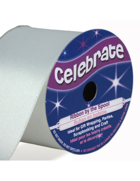 Celebrate white satin ribbon - 38 mm x 4 meters