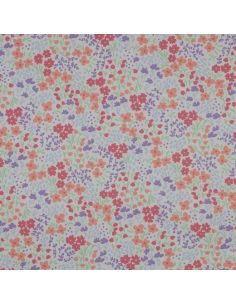 Water-repellent cotton fabric with small flowers - White background 2
