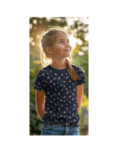 Jersey fabric with small flowers - Midnight blue 2