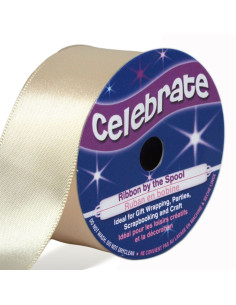 Celebrate satin ribbon cream - 25 mm x 4 meters
