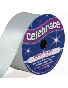 Celebrate white satin ribbon - 25 mm x 4 meters