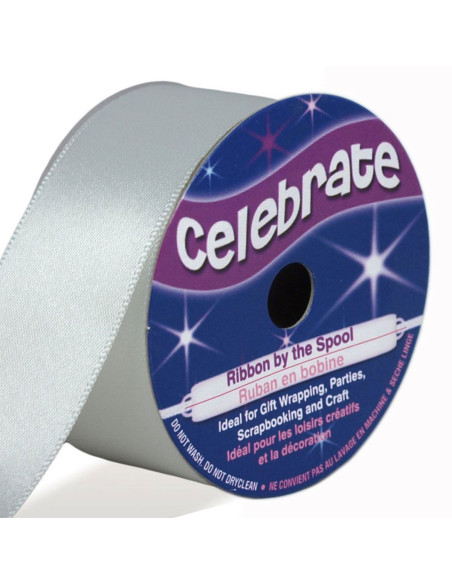 Celebrate white satin ribbon - 25 mm x 4 meters