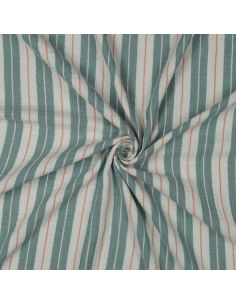 Double gauze fabric with stripe print - Green