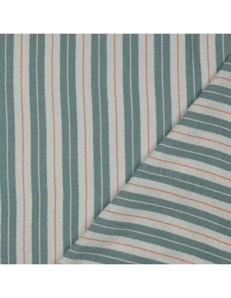 Double gauze fabric with stripe print - Green