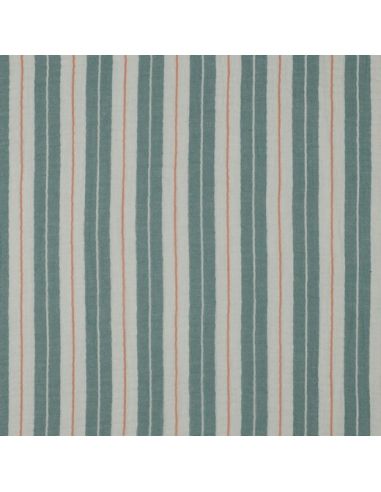 Double gauze fabric with stripe print - Green