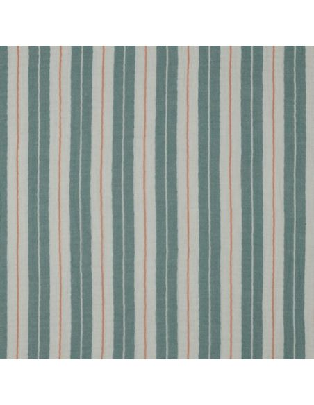 Double gauze fabric with stripe print - Green