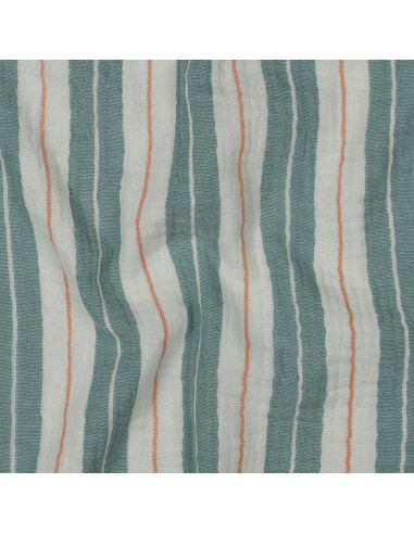 Double gauze fabric with stripe print - Green