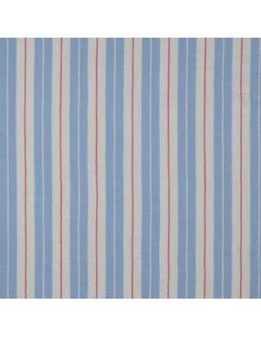 Double gauze fabric with stripes - Blue
