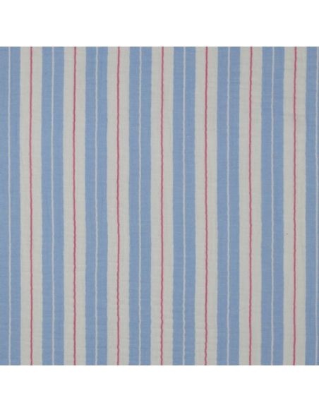 Double gauze fabric with stripes - Blue