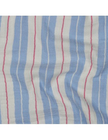 Double gauze fabric with stripes - Blue